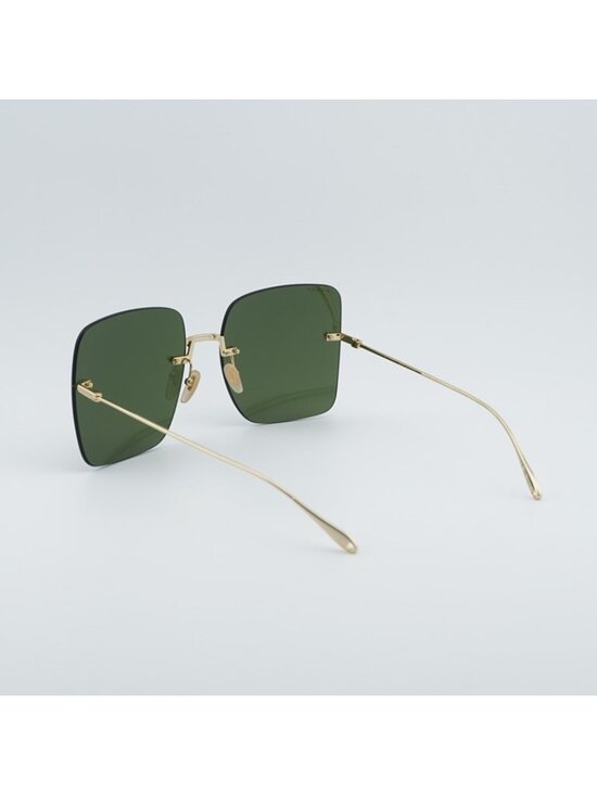 Gucci GG1147S 002 Rimless Sunglasses Gold Butterfly Frame, Green Lenses main image 4